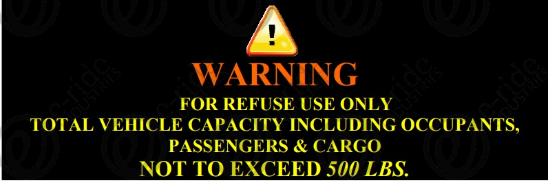 DUMP BOX CAPACITY LABEL